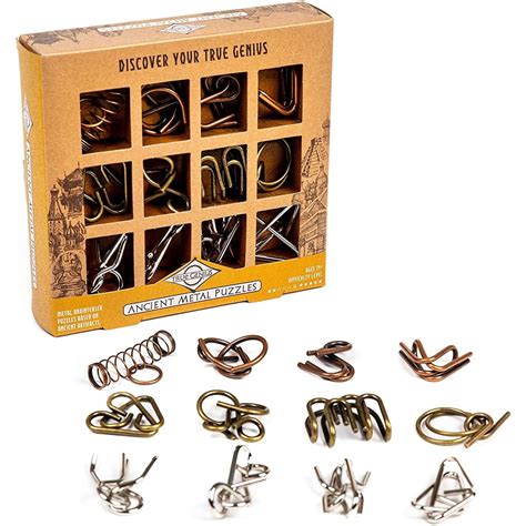 bronze house and metal pieces puzzle game|12 ANCIENT METAL PUZZLES .